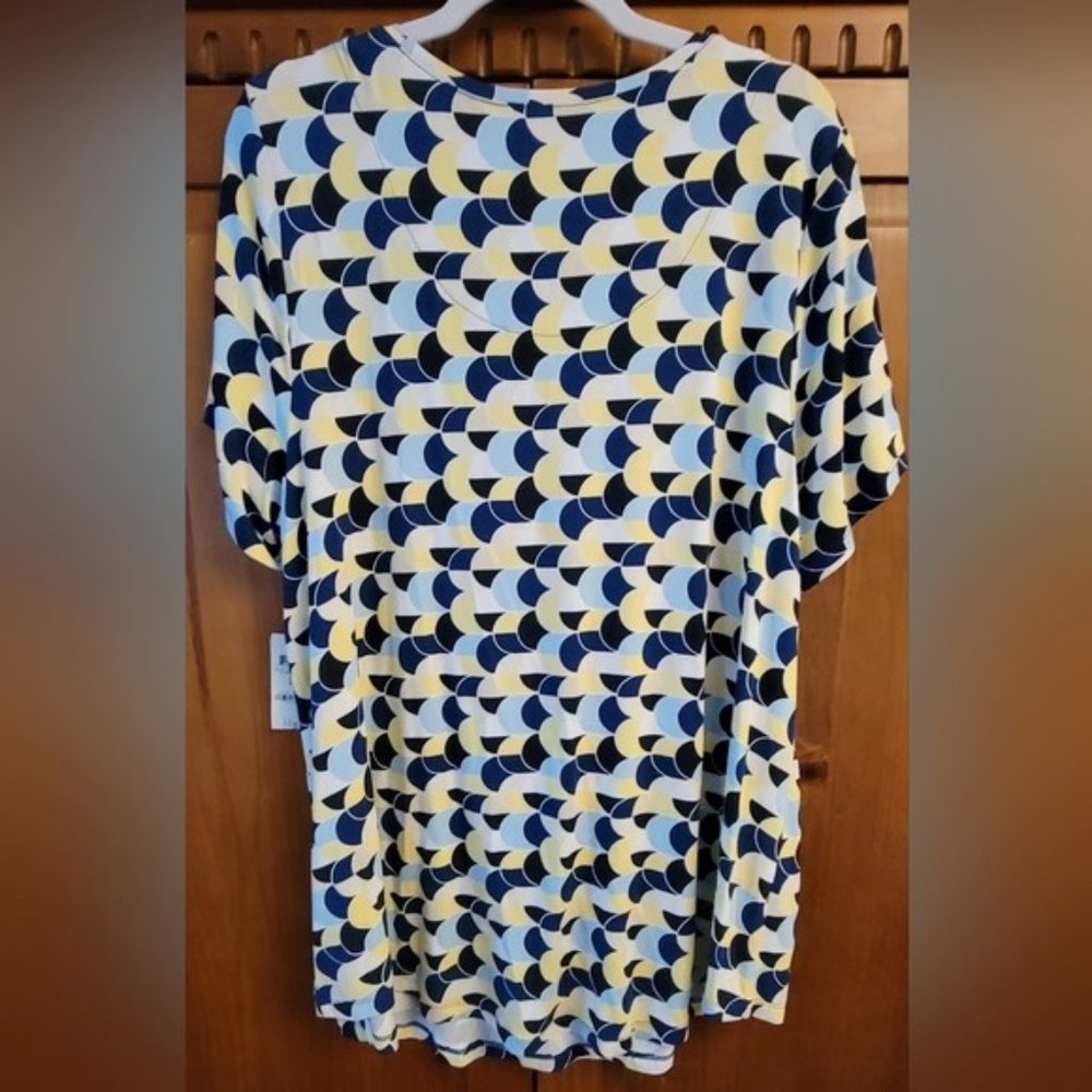 JM Collection Geometric Print Tunic NWT - Picture 2 of 3